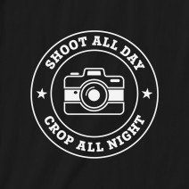 Футболка "Shoot all day, cropp all night" женская